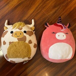 Squishmallows Pink and Brown Plush Set of two